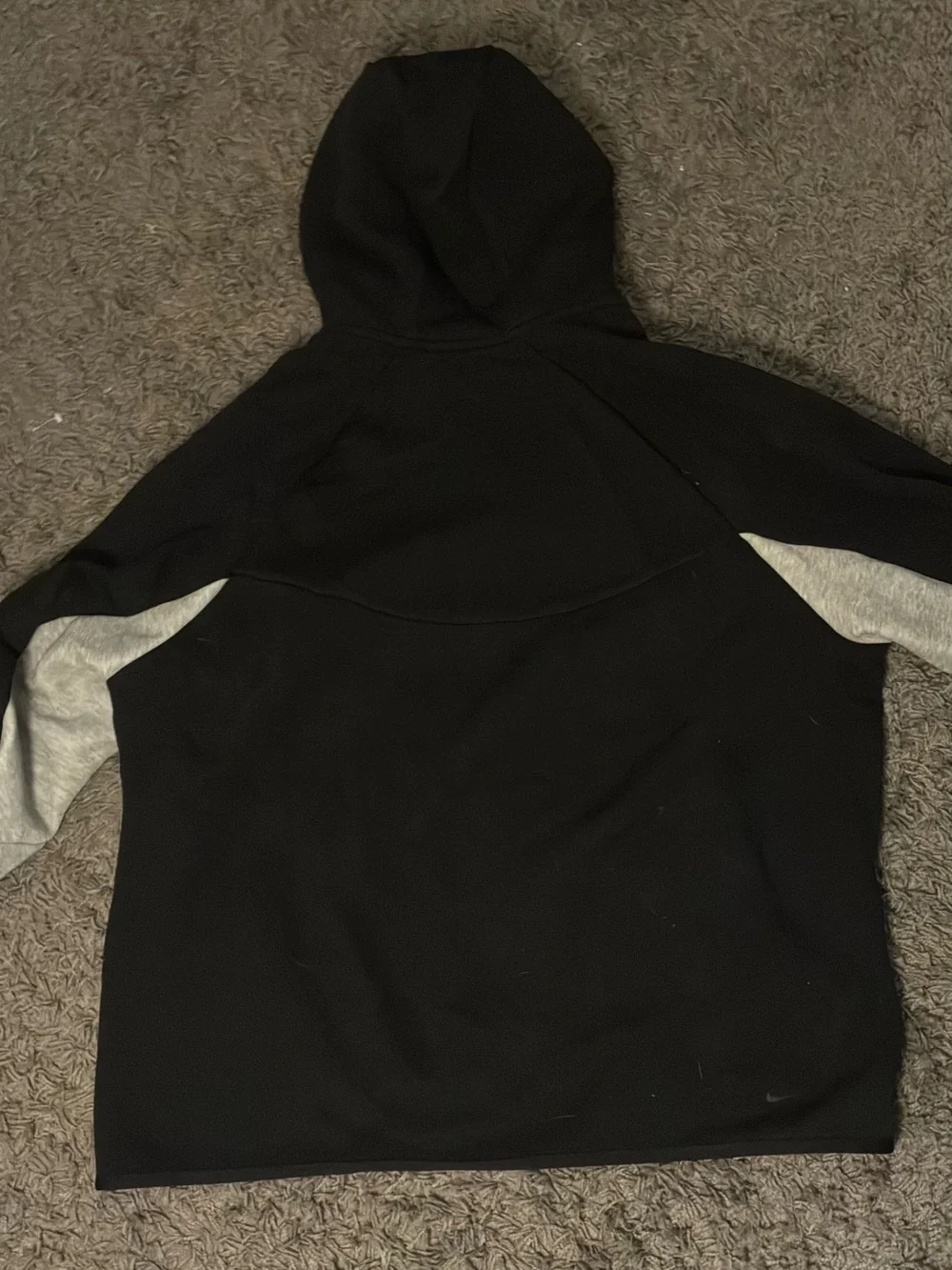 Nike Tech Men’s Two-Tone Full-Zip Hooded Jacket - Black & Light Gray